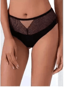 Трусики на завищеній посадці чорно-бежевий 51566 Lanny mode XXXXL(р)